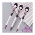 Pen populär mit Mädchen Kawaii 3pcs/Los 0,5 -mm -Puppe Gelpen schwarzer Tinte Schöner praktischer Wasserstift